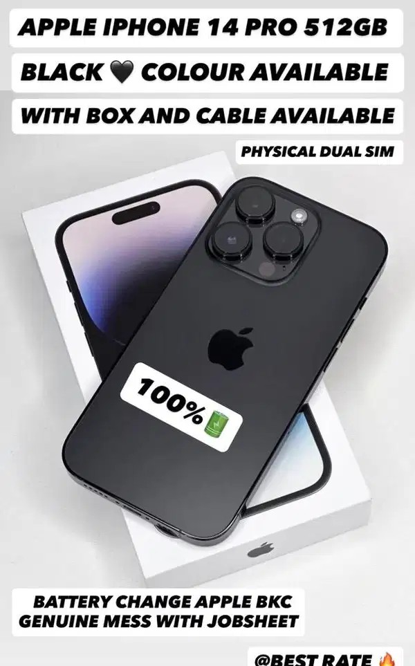 APPLE IPHONE 14 PRO 512GB BLACK COLOUR 